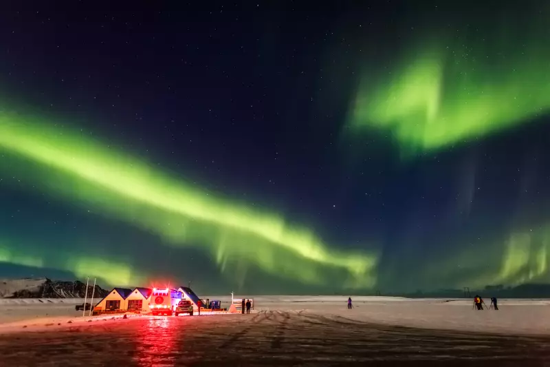 Aurora above Jokulsarlon