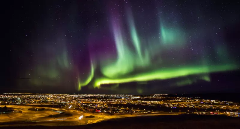 Aurora above Reykjavik