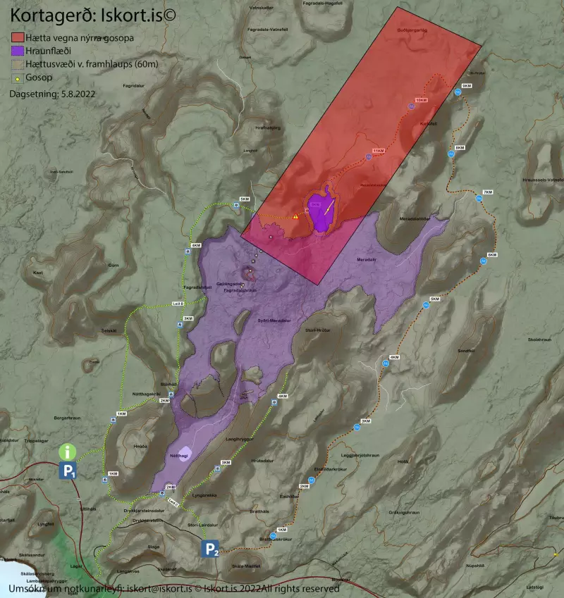Carte 2022 de la zone volcanique